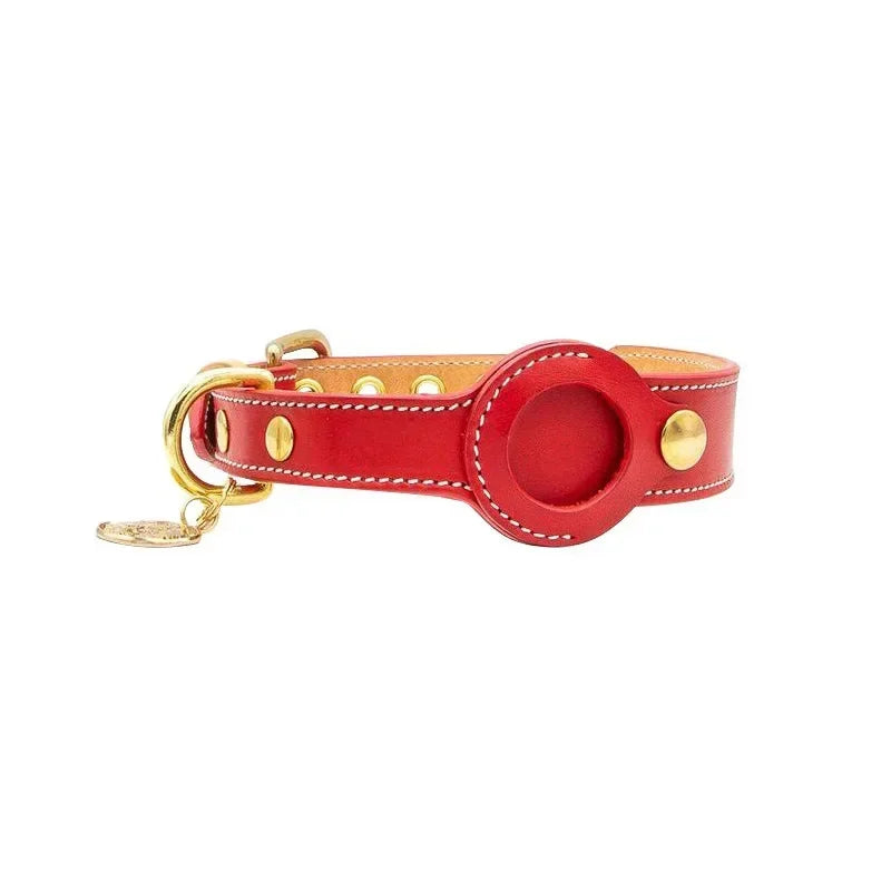 Leather Airtag Collar