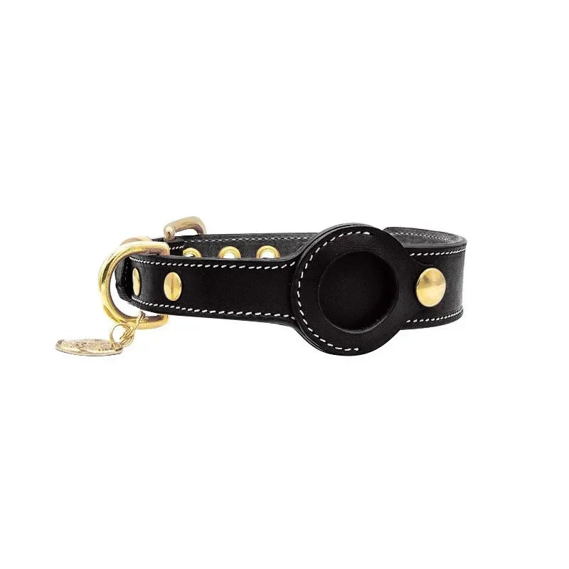 Leather Airtag Collar