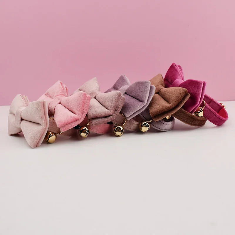 Fluwelen kattenhalsband - Roze collectie