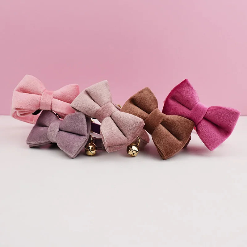 Fluwelen kattenhalsband - Roze collectie