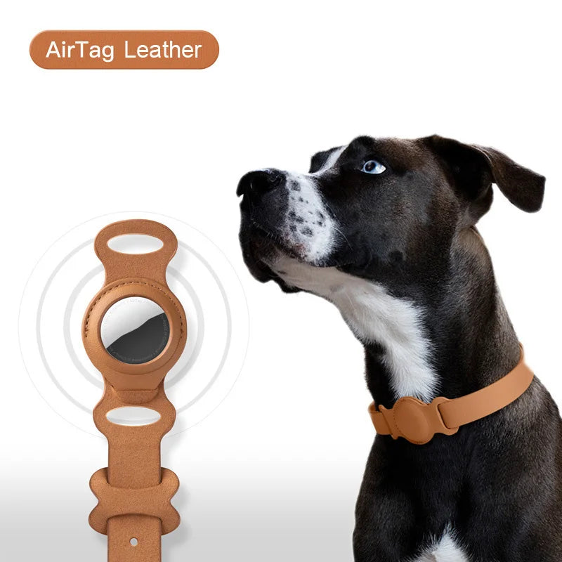 Thin Airtag Case Leather Collar