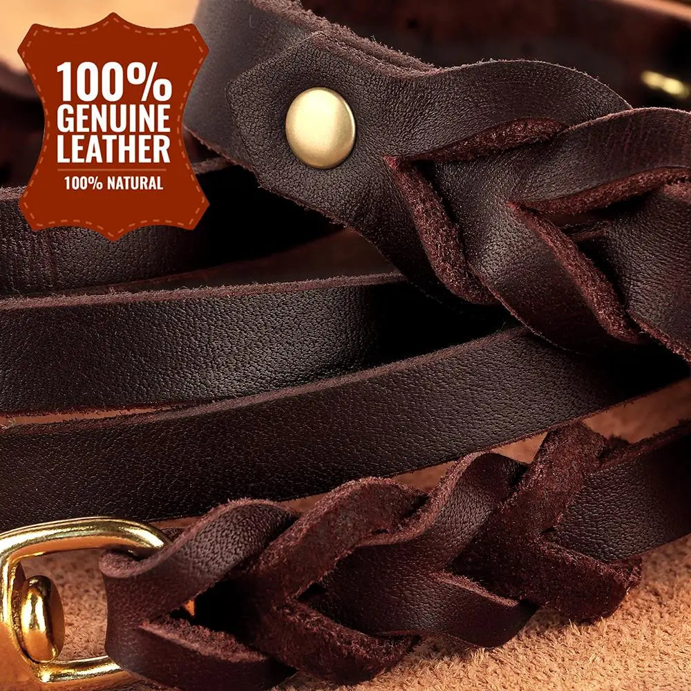 Braided Leather Leash and Collar